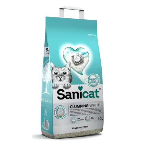 Sanicat clumping cat litter White unscented 10L